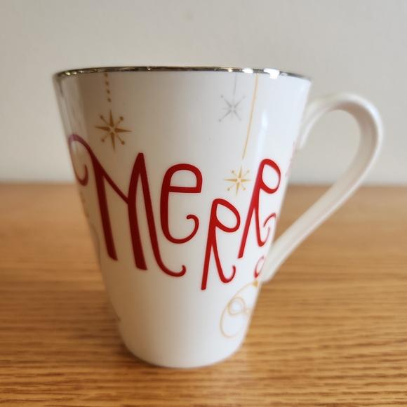 Lenox Christmas Holiday White w/ Red and Gold Design "Eat, Drink & Be Merry" - Picture 1 of 8